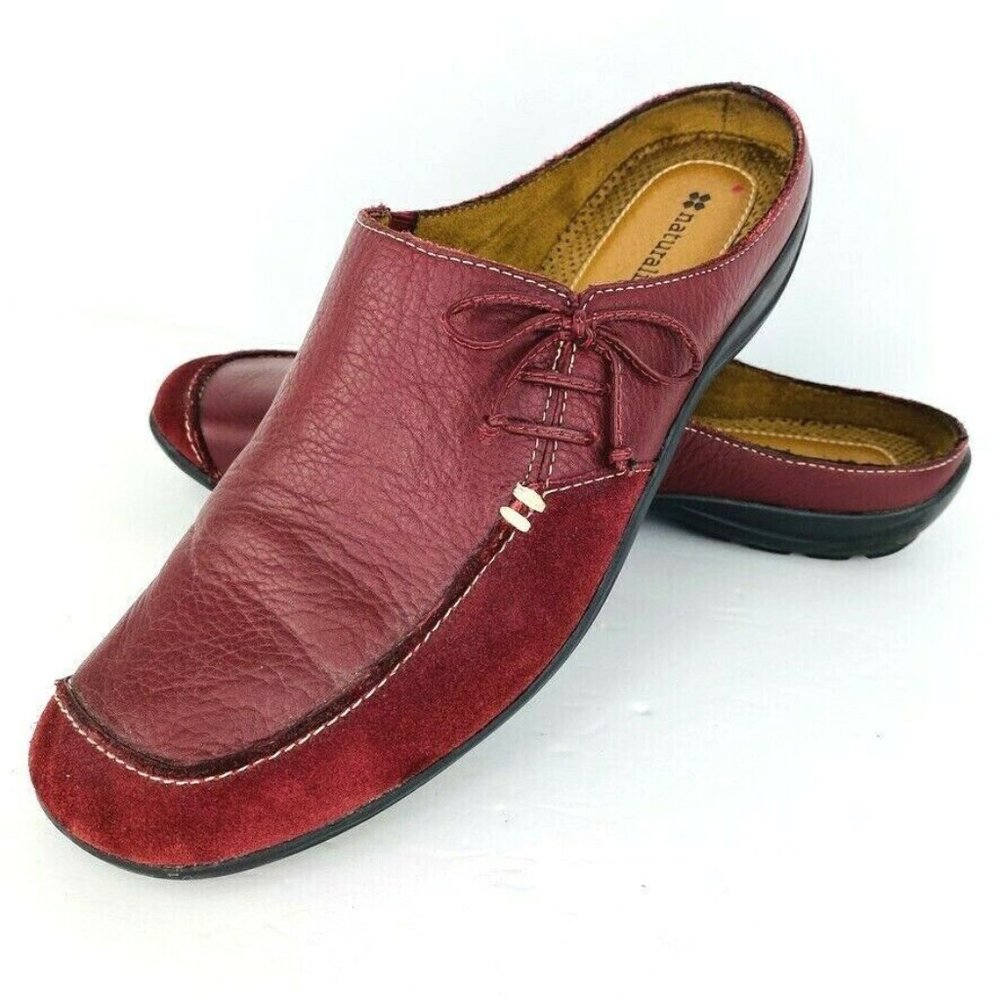 Naturalizer Fast Red Burgundy Leather 10 Mule Slid